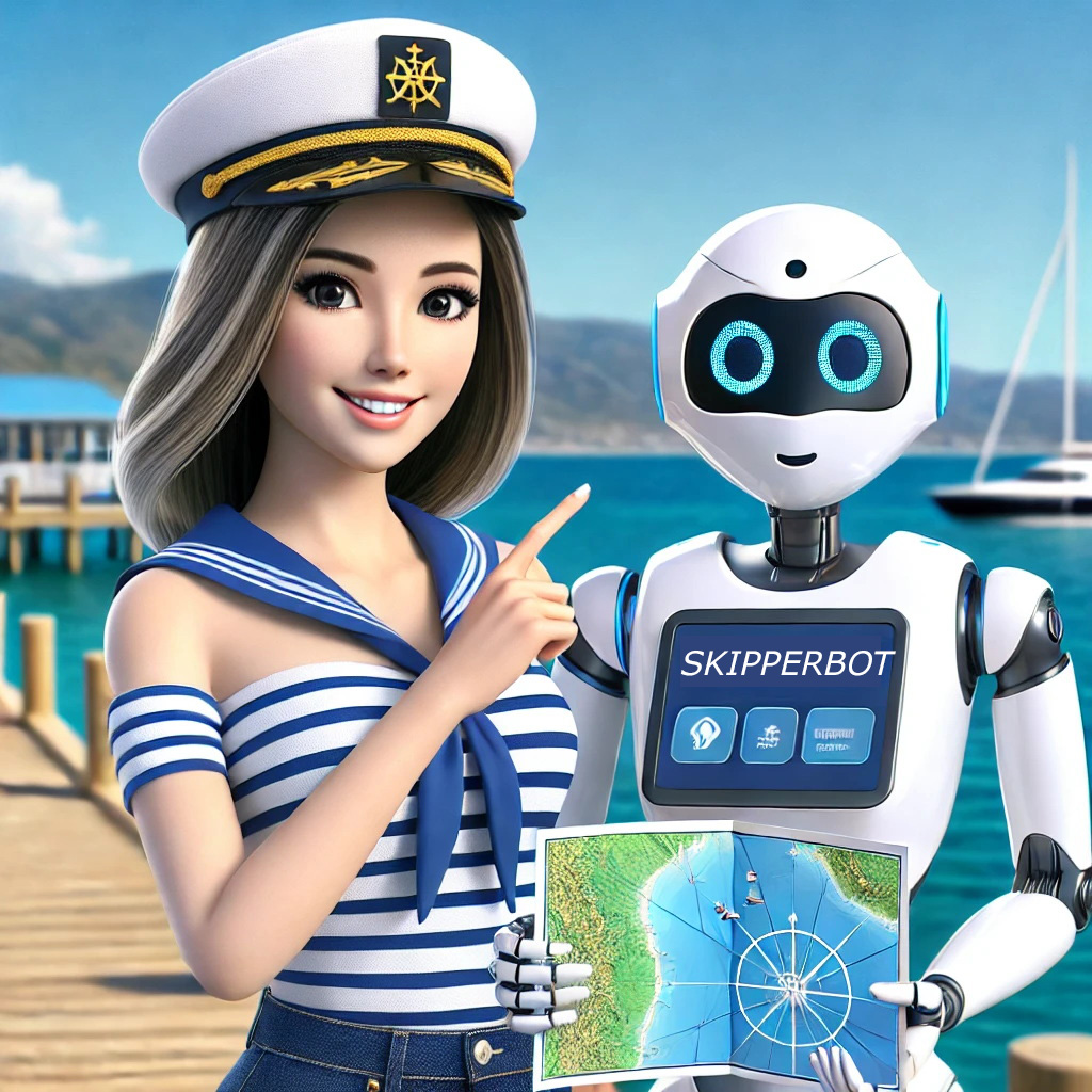 Skipperbot AI-assistent til duelighedsbevis og navigation med søkort
